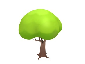 tree 3d bariacg branch cartoon design foliage forest green leaf model nature object plant poly simple wood 3d print model - Mito3D
