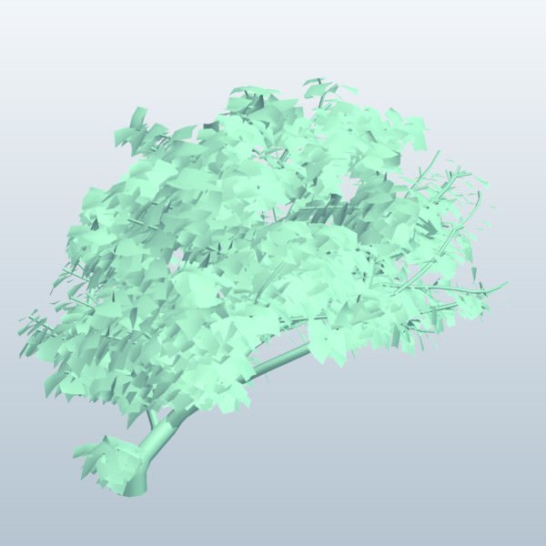 treesketch tree4 v1 inclinato albero piante la fauna selvatica stampabile lowpoly impianti di 3D print model - Mito3D