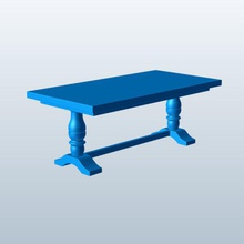trestle table v1 furniture printable lowpoly 3d print model - Mito3D