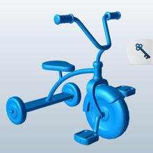 tricycle v2 de transport imprimable lowpoly 3d print model - Mito3D
