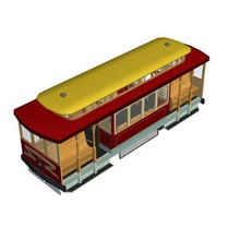 trolley car v1 transportation printable lowpoly 3d print model - Mito3D