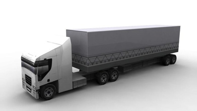 truck low poly 3dmalbi automobile big car cargo container courier game heavy industrial lorry lower lowpoly model tir traffic transport van vehicle wagon 3d print model - Mito3D