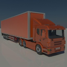 truck tractor trailers container flatbed goods heavy hgv juggernaught lorry model semi trailer vehicle werewolf3dstudio 3d print model - Mito3D