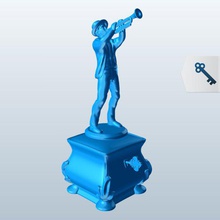 trumpet player v1 people printable lowpoly 3d print model - Mito3D