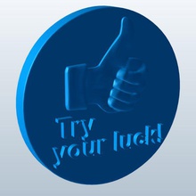 try your luck v1 sign decorations printable lowpoly 3d print model - Mito3D