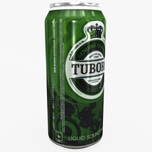 tuborg beer can 3d molier alcohol beverage drinking food green lager model tallboy vray 3d print model - Mito3D