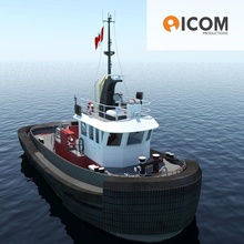 tugboat type twin screw 195m length 19 5m bay boat canal cargo carrier coast commercial cruise freight harbour hull icom maritime model productions pull push seafaring shipping tow transport travel tug watercraft waterway 3d print model - Mito3D