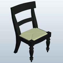 turned leg chair ebony v1 furniture printable lowpoly 3d print model - Mito3D