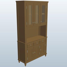 turned leg hutch honey v1 furniture printable lowpoly 3d print model - Mito3D