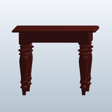 turned leg rectangular tablecherry v1 rectangualr table cherry furniture printable lowpoly 3d print model - Mito3D