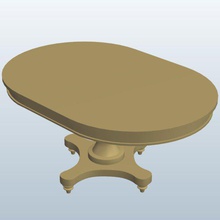 turned leg round table pine v1 furniture printable lowpoly 3d print model - Mito3D