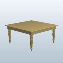 si voltò gamba tavolo quadrato miele v1 piazza tabella di pino mobili il stampabile lowpoly 3d print model - Mito3D