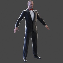 tuxedo man 3d accessory business character clothes dress fashion guys human jacket male mannequin max model pants pis88 realistic shirt suit tie urban vray 3d print model - Mito3D