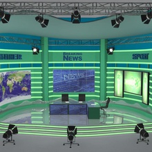 tv set architecture baked broadcast camera dorin fresnel george interior light lite live model news office panait photography real reflector scene sport stage studios texture time virtual 3d print model - Mito3D