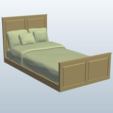 letto di dimensioni doppie lenzuola lino pino v1 twin la dimensione i fogli mobili stampabile lowpoly 3d print model - Mito3D