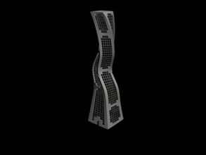 twisted skyscraper architecture buliding city fantasy ps ash skyscrapper structure 3d print model - Mito3D