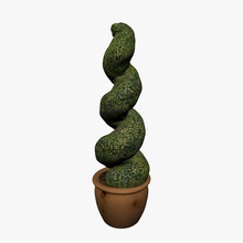 twisted topiary plants wildlife printable lowpoly 3d print model - Mito3D