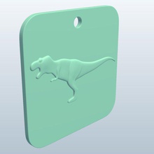 v1 tyrannosaurus rex profili anahtar fob öğeleri profil yazdırılabilir lowpoly 3d print model - Mito3D