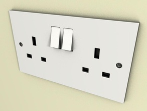 uk 13a mains socket architecture electric electricity fittings fixture furnishings household interior main model mookid plug 3d print model - Mito3D