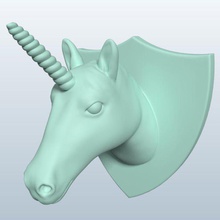 unicorn head mount v2 decorations printable lowpoly 3d print model - Mito3D