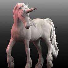 unicornio de textura animal bestia la decoración fantasía giimann cuerno caballo imaginario magia modelo scan escultura semental estatua stine blanco 3d print model - Mito3D