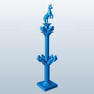 unicorn v1 fountain architecture printable lowpoly 3d print model - Mito3D
