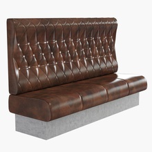 upholstered sofa cafe bar cafeteria canteen chair couch furnishings furniture hotel leather lounger mevialex model restaurant table 3d print model - Mito3D