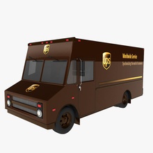 ups truck 3degestar car cargo delivery engine express heavy home house mail model motor office tire up van vehicle wheel 3d print model - Mito3D