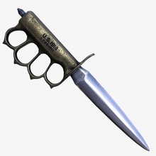 us 1918 mark 1 brass knuckle knife blade blunt carl cutting force herring ii melee model paratrooper special trench war weapon world 3d print model - Mito3D