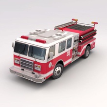 motor yangını bize Amerikan acil durum ateş İtfaiye oyun ağır daha düşük lowpoly model Belediye poly hazır kamyon ultimatecg araç 3d print model - Mito3D