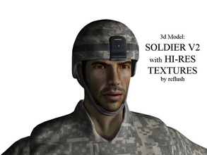us soldier v2 3d american army character combat game guys human infantry lower male man marine max military model person poly ranger ready reflush troop trooper usa war 3d print model - Mito3D