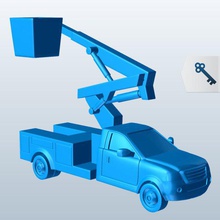 utility truck lift v1 LKW Fahrzeuge bedruckbar ist lowpoly 3d print model - Mito3D