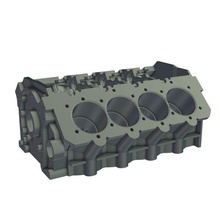 v8 engine block v1 vehicle parts printable lowpoly 3d print model - Mito3D
