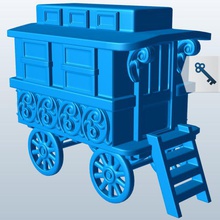 vardo wagon v1 Wagen Transport bedruckbar ist lowpoly 3d print model - Mito3D