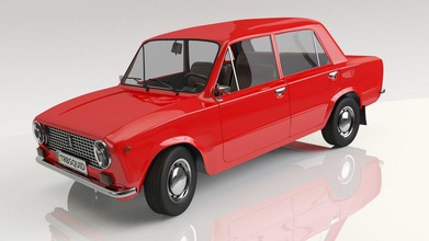 vaz 2101 red 3d antique autovaz car communistic concept ddd artist glossy lada model old photoreal realism realistic sedan shiny tuning vehicle vray wheel 3d print model - Mito3D