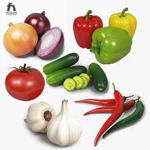 vegetable collection accessory chili cucumber diet food fruit garlic green hot kitchen model modelbay onion pepper plant red restaurant salad sauce spice tomato vegetarian 3d print model - Mito3D