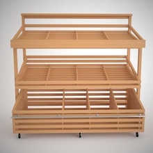 vegetable rack design fruit furnishings furniture interior kcenia model shelving shop supermarket vray wood 3d print model - Mito3D
