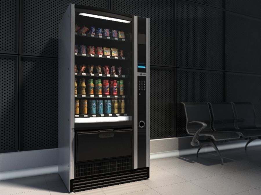 máquina de venda directa chocolat moedas beber eletrônica exmojoao alimentos mobiliário a modelo dinheiro o número 3D print model - Mito3D