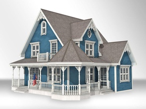 victorian house 3dcri american ancient anne architecture building classic estate manor mansion model queen residential structure styled traditional 3d print model - Mito3D