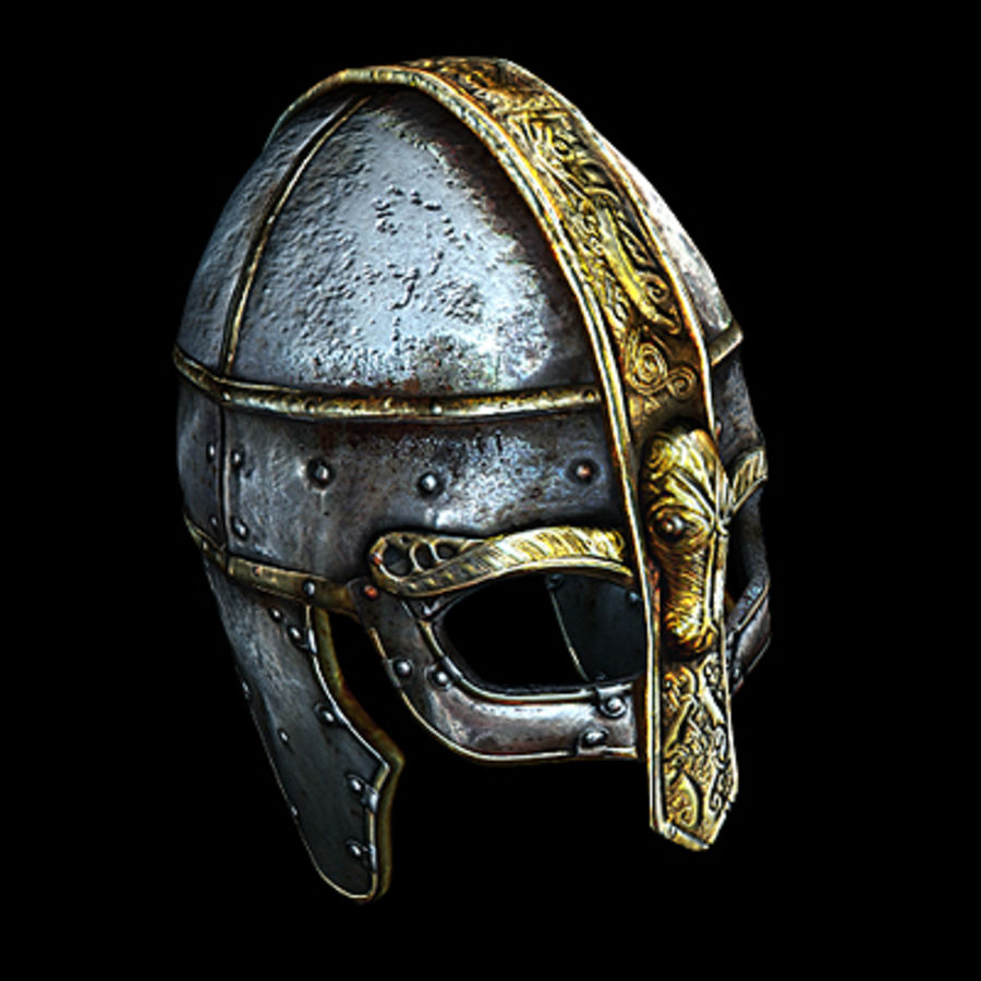 viking helmet anatomy ancient armor armour character clothes g historical human ivanpxxx knight man medieval military people shield spear sword warrior weapon 3D print model - Mito3D