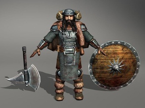 viking low-poly armor armour axe character game guys helmet historical human knight lower male man medieval military model people pikaart poly realtime shield warrior 3d print model - Mito3D