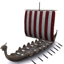 bateau viking de la conception drachenboot historique chaloupe médiévale mfrid militaires modèle nord rame voile voilier expédition à france véhicule le guerrier des embarcations 3d print model - Mito3D
