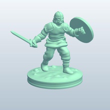 viking warriors swordand shield v1 sword people printable lowpoly 3d print model - Mito3D