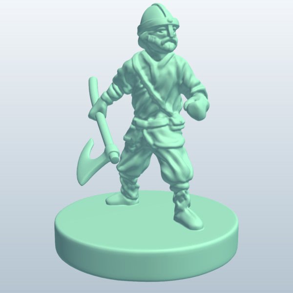 viking warriorsaxe v1 warriors axe people printable lowpoly 3D print model - Mito3D