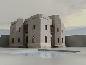 villa arabic architecture building exterior home landscape max fox model scene villas 3d print model - Mito3D