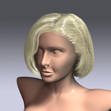 virtuel cheveux 6 3dmag l'anatomie noir blond la blonde corps le brun buste dessin animé caractère de coiffure visage femelle fourrure jeune fille poilu tête coiffe l'homme dame long modèle shag court virtuels femme 3d print model - Mito3D