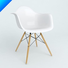 vitra daw eames plastic armchair 2in1studio chair charles classic dining furnishings furniture interior live lobby loft lounge model modern ray rod steel upholstery welding 3d print model - Mito3D