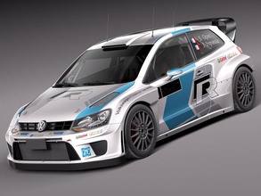 volkswagen polo rally car 2014-2016 2014 2015 2016 compact germany model race rallye s2000 sport squir vehicle vw world 3d print model - Mito3D