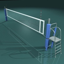filet de volley-ball bluegreen cour jeu net officiel les jeux olympiques sport le volley fil 3d print model - Mito3D