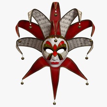 volto - Venedik karnaval maskesi aksesuar mimarlık karakter kıyafetler dekor dekorasyon dekoratif elemanları ortamlar yüz eğlenceli hediye ev insan iio iç maske model insanlar oda Hatıra tiyatro duvar 3d print model - Mito3D